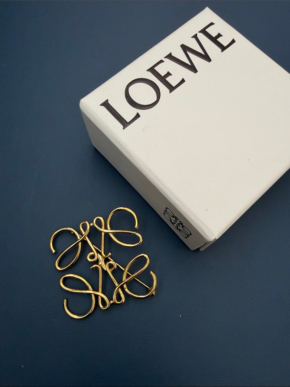 Loewe Gold-tone Anagram Logo Brooch